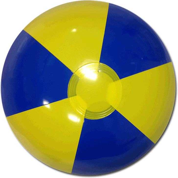 Blue And Yellow Beach Ball (750x750), Png Download