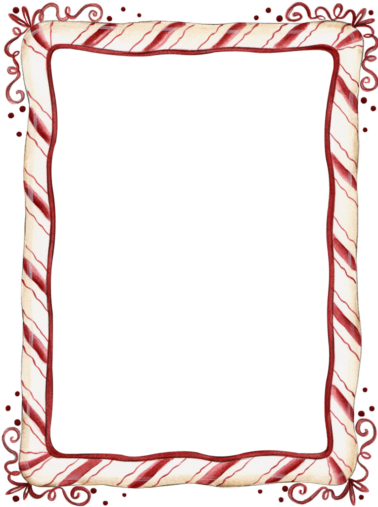 Candy Cane Christmas Border Clip Art (764x1024), Png Download