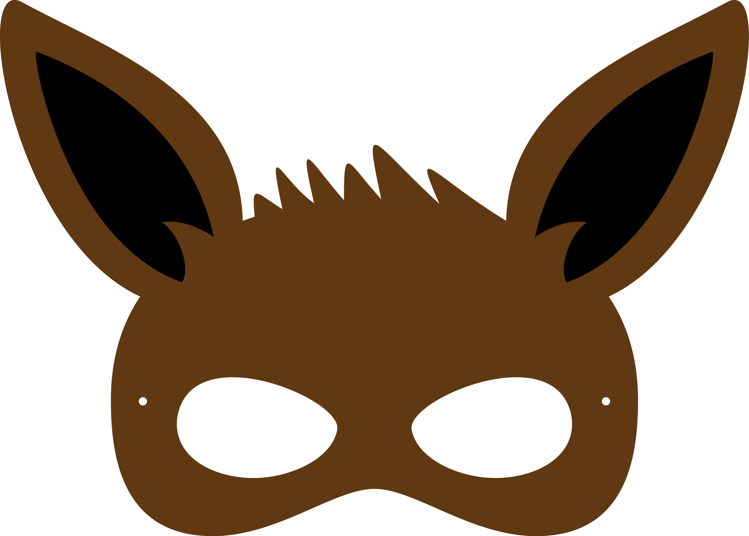 Molde De Máscara Infantil Para Imprimir - Pokemon Masks To Print (2558x1832), Png Download