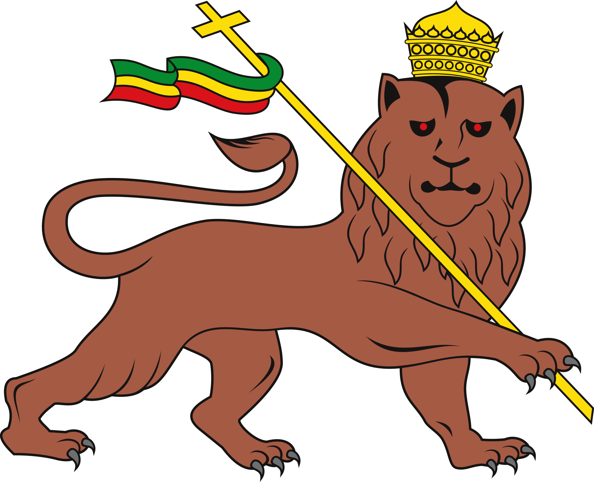 Open - Ethiopian Lion Of Judah (2000x1622), Png Download