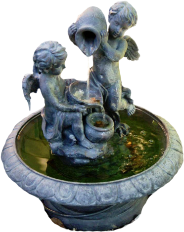 The Fountain And Statues - Portable Network Graphics (400x533), Png Download
