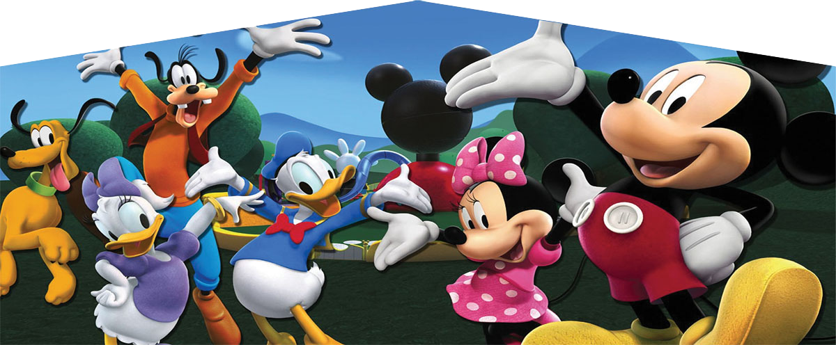 Mickey Mouse Art Panel - Mickey Mouse Clubhouse Party Cake Image Frosting Sheet (1200x496), Png Download