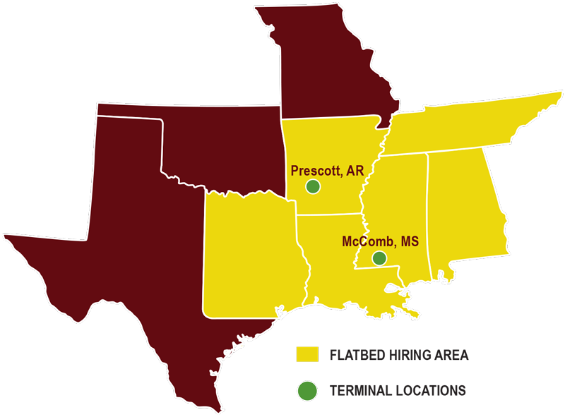 Our Cdl-a Flatbed Opportunities Expand From Company - Map Of Arkansas Mississippi Alabama Tennessee Louisiana (800x591), Png Download