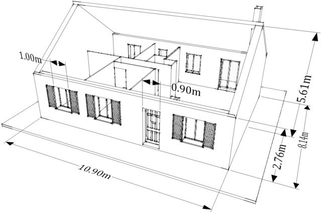 House Sketch - House (850x433), Png Download