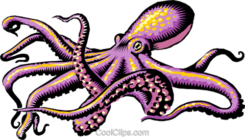 Octopus Royalty Free Vector Clip Art Illustration - Octopus (480x274), Png Download