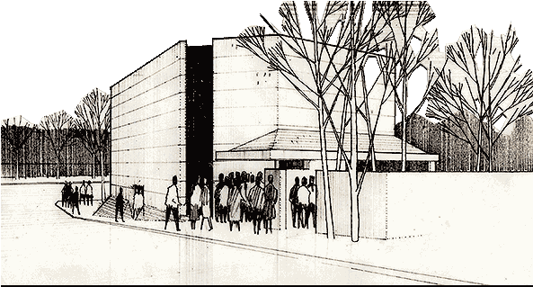 Architectural Drawing Of La Boite Theatre, Petrie Terrace, - Architecture (600x324), Png Download