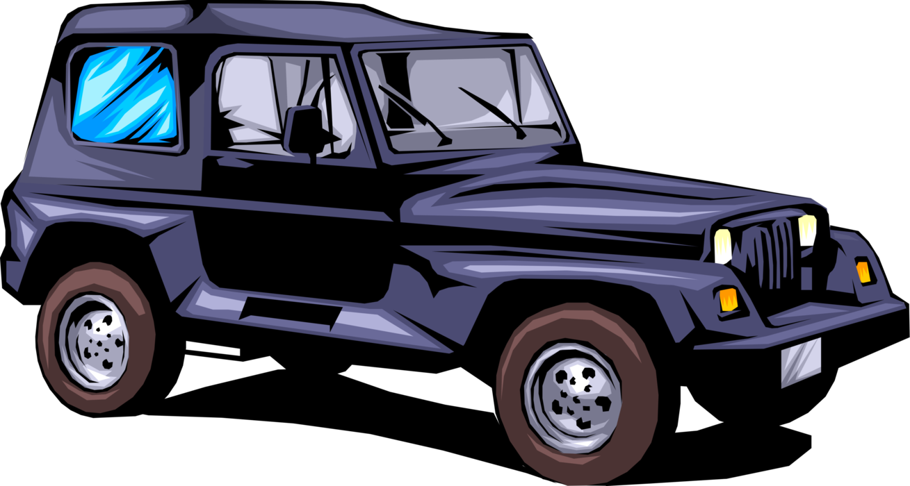 Vector Illustration Of Jeep Sports Utility Off-road - Sport Utility Vehicle (1309x700), Png Download