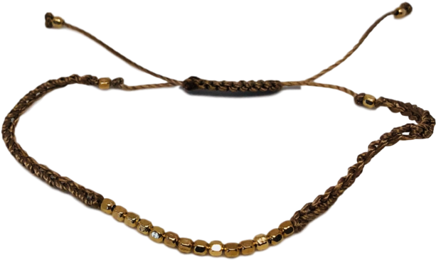 Crochet Bracelet With Gold Filled Beads (1000x1333), Png Download