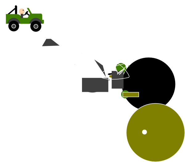 Green Jeep With Man Clip Art - Clip Art (600x526), Png Download