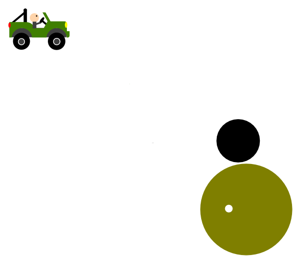 How To Set Use Green Jeep With Man Svg Vector - Circle (600x526), Png Download