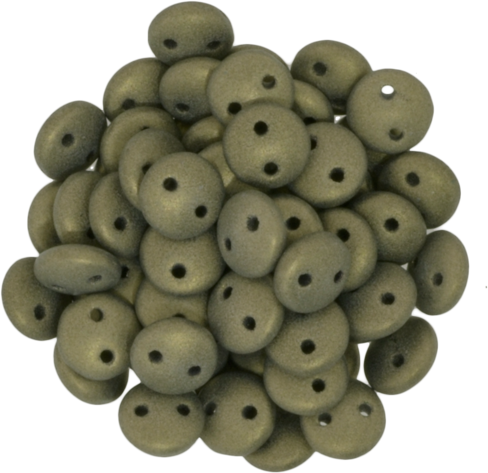 50 Czechmates 6mm Two Hole Lentil Metallic Suede Gold - Bead (949x920), Png Download