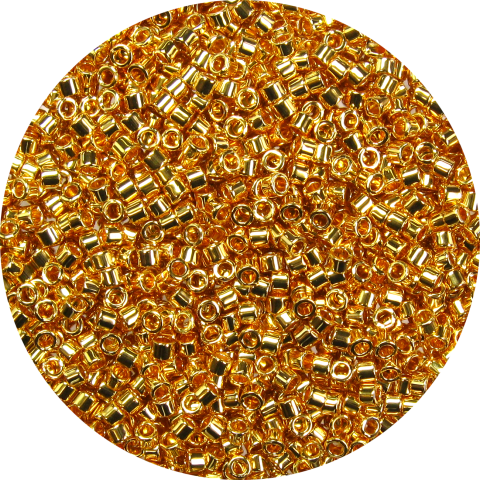 22k Gold Plated 11/0 Delica Seed Beads - Circle (480x480), Png Download