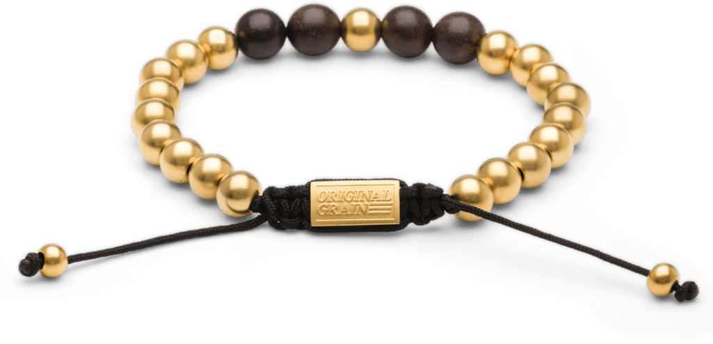 Ebony Gold Macrame Bracelet 8mm By Original Grain - Bracelet (1024x1024), Png Download