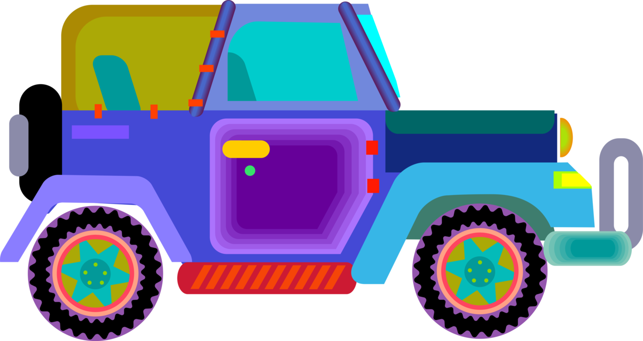 Vector Illustration Of Jeep Sports Utility Off-road - Toy Vehicle (1320x700), Png Download