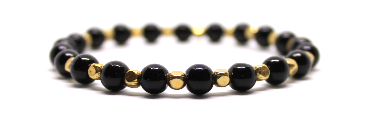 Black & Gold Beaded Bracelet - Gentleman (723x723), Png Download