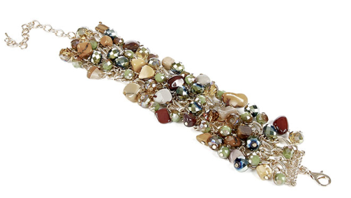 Bracelet Gold With Cluster Of Dark Natural Stone And - Bracelet (510x600), Png Download