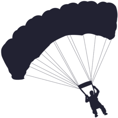 Parachute Silhouette Png (480x480), Png Download