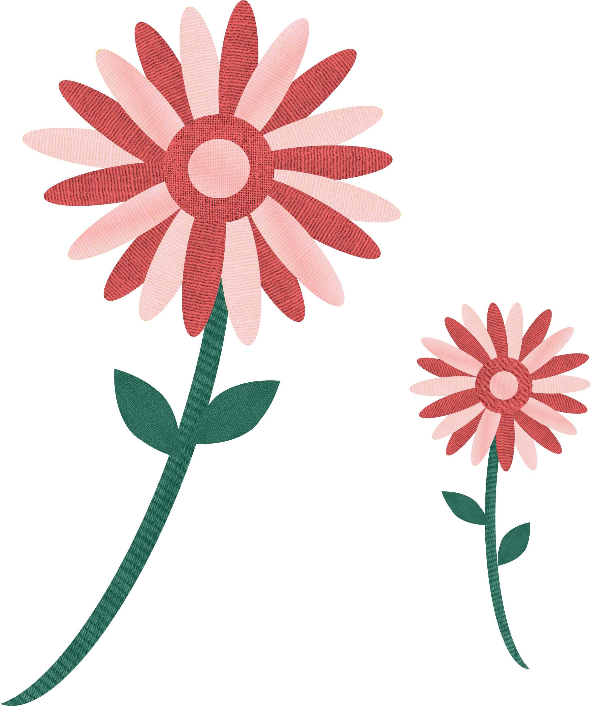 Fabric Flowers Pink Red Gradient 877468 - Imagen De Flores Degradados Png (2339x2790), Png Download
