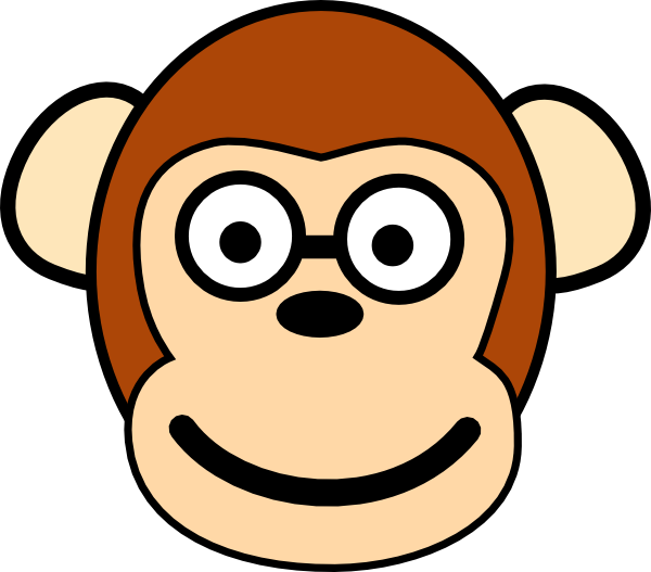 Monkey With Glasses Clip Art - Cartoon Monkey With Glasses (600x527), Png Download