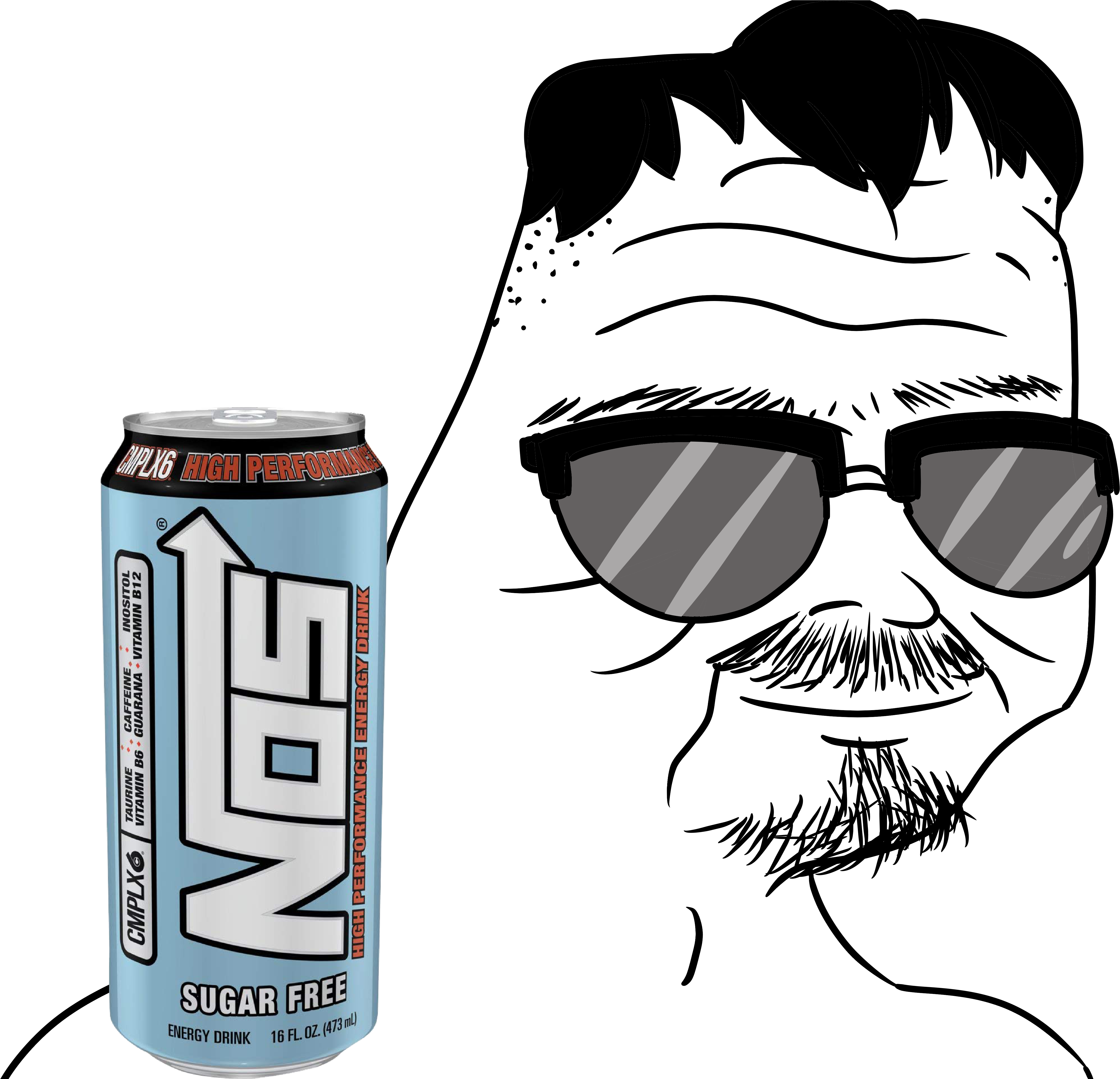 So True, I Never Had Any Real Friends Or Made Any Effort - Nos High Performance Energy Drink - 16 Fl Oz Can (5000x4580), Png Download