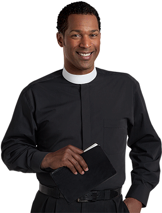 Banded Collar Clergy Shirt Sm-107 - Clergy Shirt (375x435), Png Download