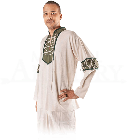 Medieval Shirt With Laced Collar And Sleeves - "medieval Shirt With Laced Collar And Sleeves" (550x550), Png Download