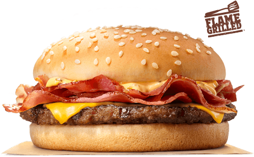 Our Made To Order Bk® Single Stacker Boasts A Flame-grilled - Burger King Bbq Beefacon Single (500x540), Png Download