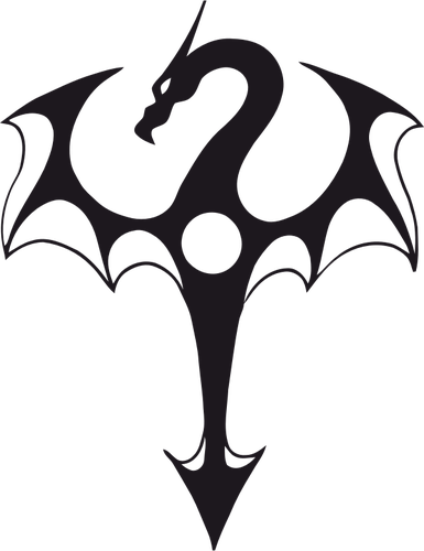 7181 Monster Truck Silhouette Clip Art Public Domain - Dessin De Dragon Tribal (385x500), Png Download