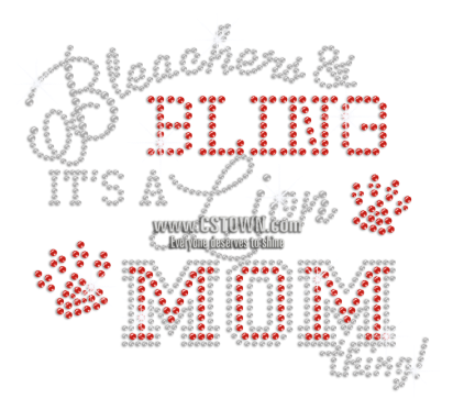 Bleachers & Bling It's A Lion Mom Thing Rhinestone - Cross-stitch (450x450), Png Download