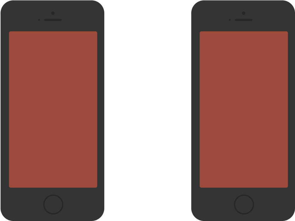 Top 2 Flat Device Mockup High Resolution Design - Phone Flat Design Png (1600x1200), Png Download
