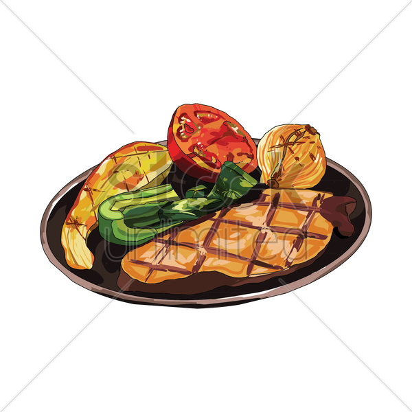 Vegetable Clipart Vegetable Dish - Chicken And Vegetables Clipart Png (600x600), Png Download