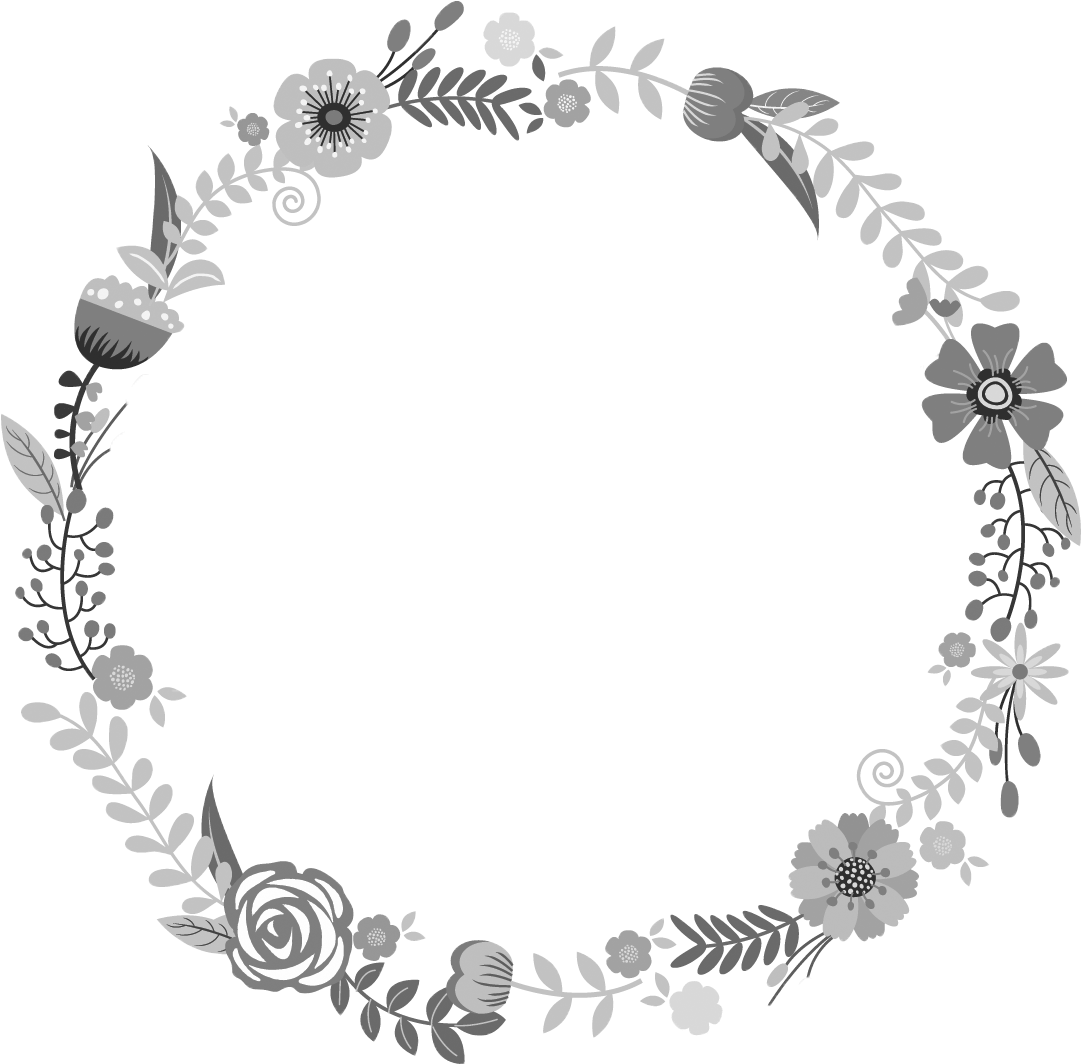 Flower Wreath-grayscale - “ - Fheasy: A Year Of Weekly Teachings And Daily Devotionals (1109x1101), Png Download