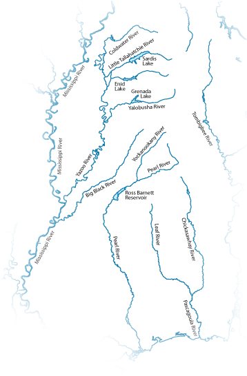 Mississippi Water Resources Association - Mississippi Waterways (396x591), Png Download