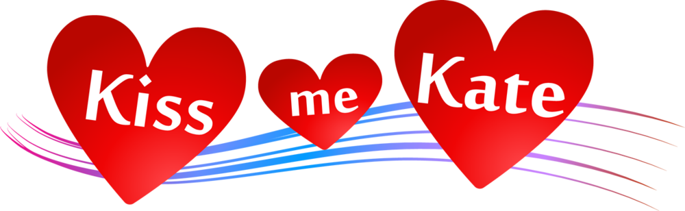 Kiss Me Kate Logo - Heart (1000x308), Png Download