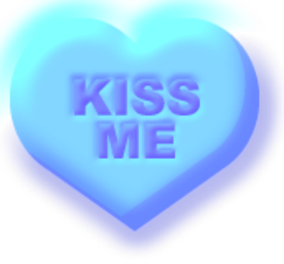 Candy - Blue Conversation Heart Transparent (400x372), Png Download