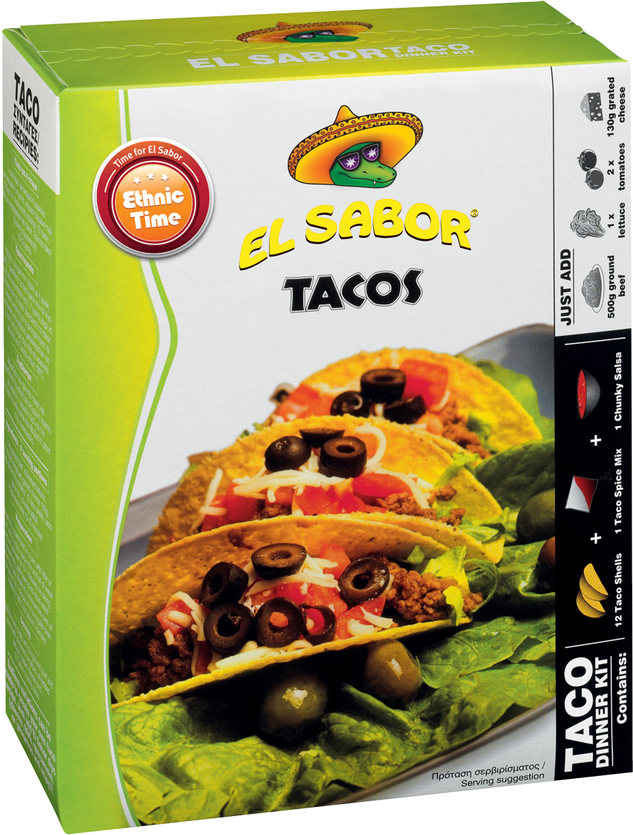 Taco Dinner Kit View Product - El Sabor Taco Shells (1070x1206), Png Download
