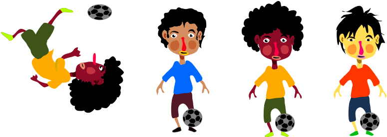 Bola De Fuego Normal 2 By Srcabezon - Kids Playing Soccer Outside Clip Art (800x302), Png Download