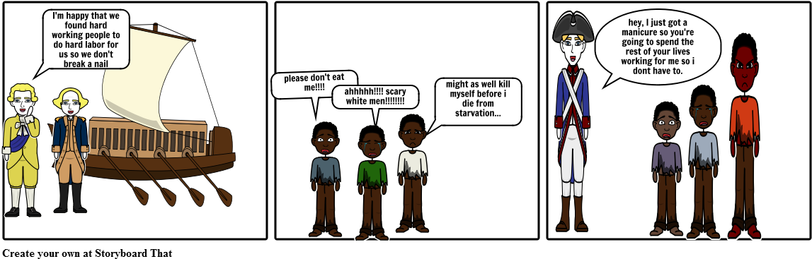 White People Enslave Africans - Cartoon (1164x385), Png Download