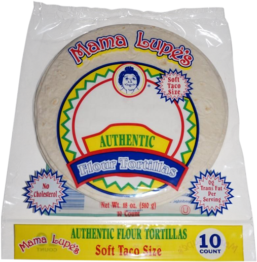 Mama Lupe's Authentic Flour Tortillas Soft Taco Size - Mama Lupe's Flour Tortilla Authentic Soft Taco (588x600), Png Download
