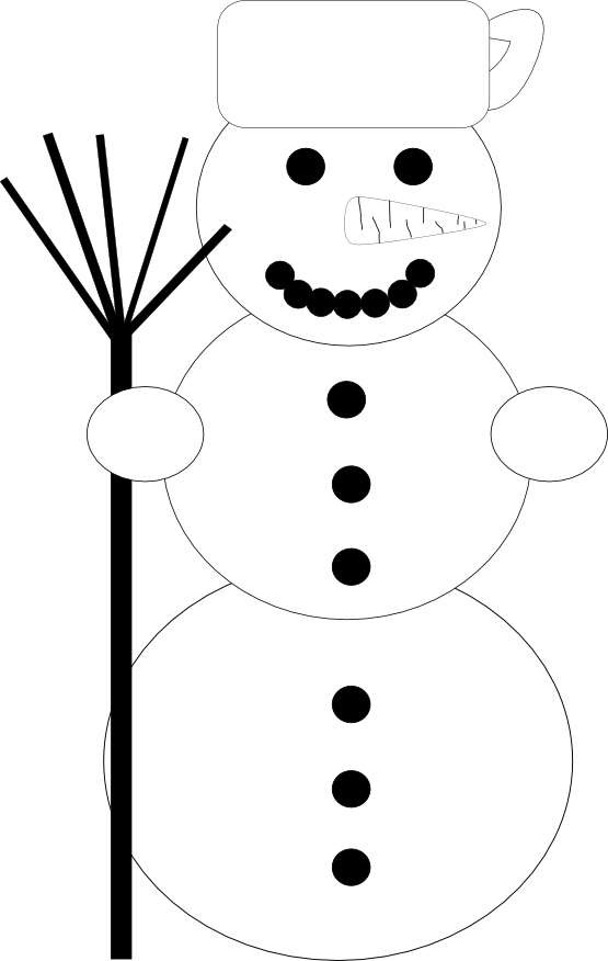 Snowman Black White Scalable Vector Graphics Svg Xmas - Clip Art (555x876), Png Download