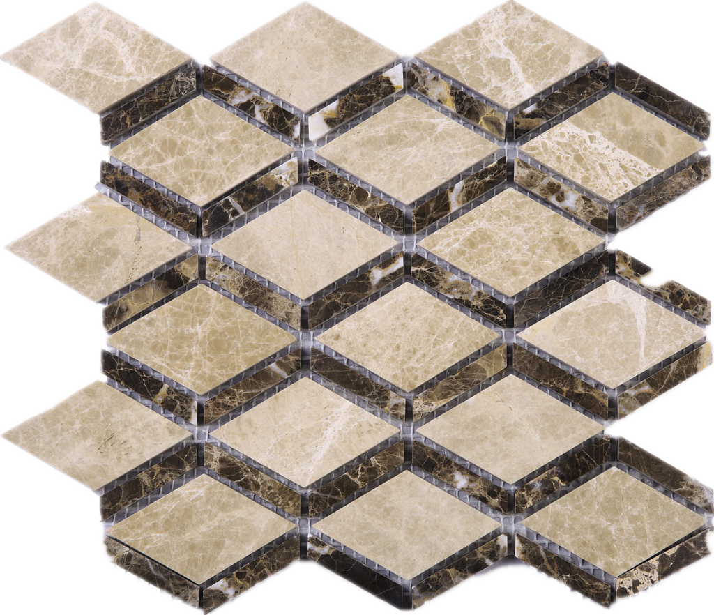 Space Grid Cedar With Dynasty Border Marble Mosaic - Tile (1024x882), Png Download