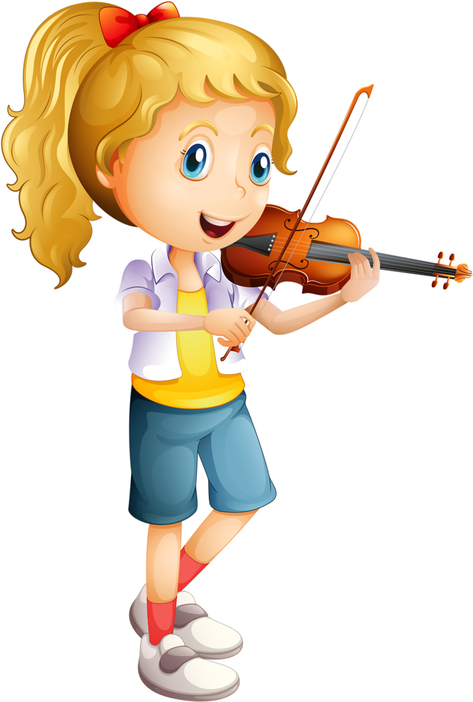 Violin Clipart School Orchestra - Play The Violin Clipart (703x1024), Png Download