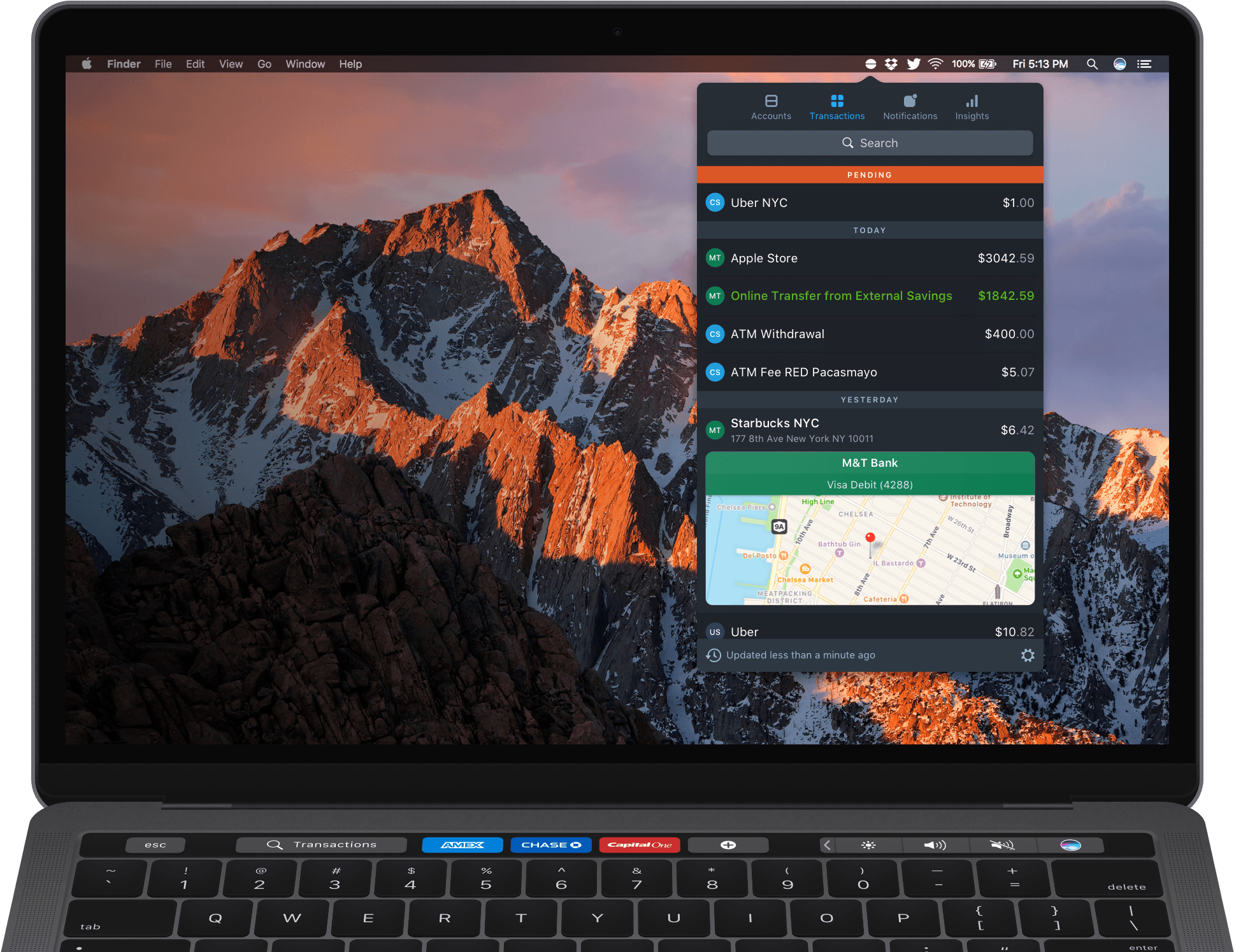 Balance Brings Financial Accounts To The Mac's Menu - Macos Sierra [book] (2400x1600), Png Download