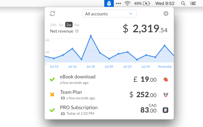 Cashnotify Menu Bar App Opened - Menu Bar (660x413), Png Download