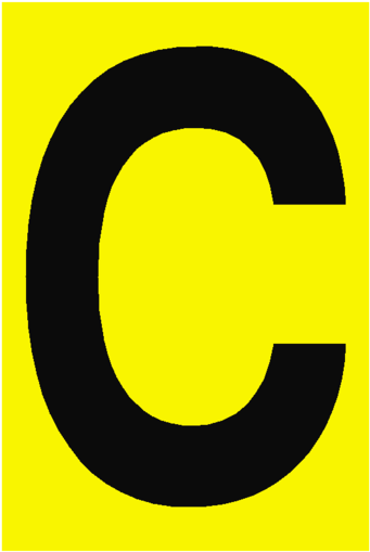 Letter C Yellow Sign - Circle (600x600), Png Download