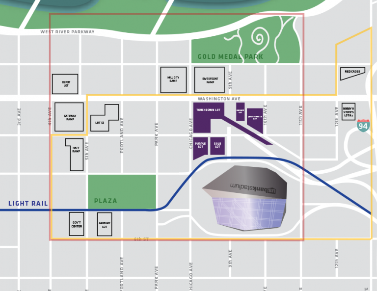 Download Map Us Bank Stadium - Diagram (768x593), Png Download