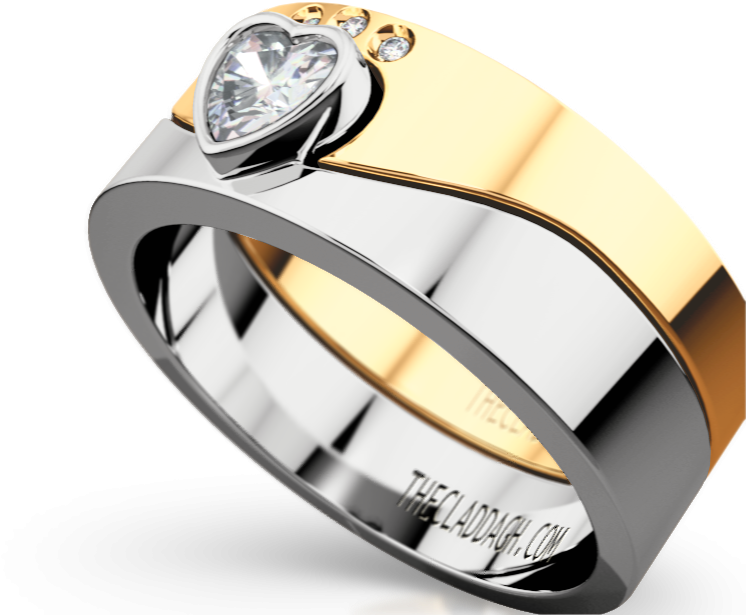 Two Part Claddagh Band In 14 Karat In - Pre-engagement Ring (800x800), Png Download