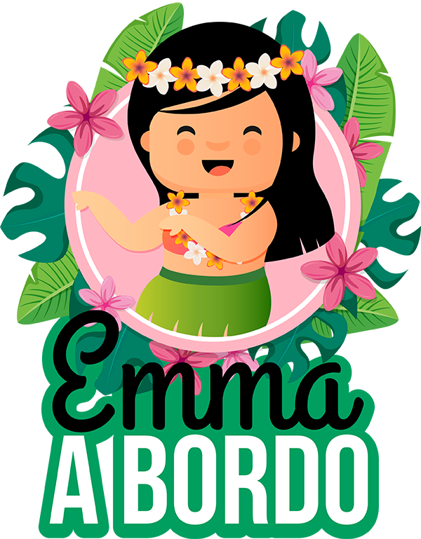 Autocolante Bebé A Bordo Hawaiana - Bebe Hawaiana Png (600x769), Png Download