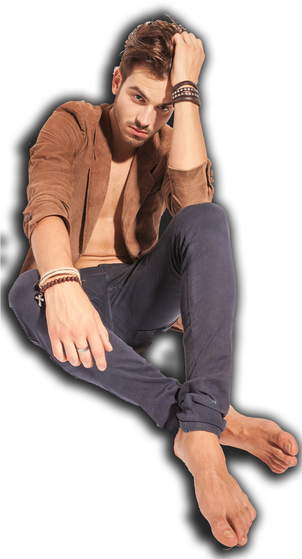 Man On Floor - Man (1024x1928), Png Download