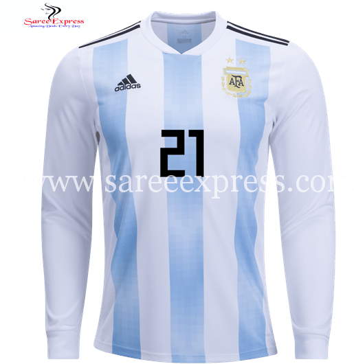 Adidas Paulo Dybala Long Sleeve Argentina Home Jersey - Uzun Kollu Arjantin Forması (550x550), Png Download